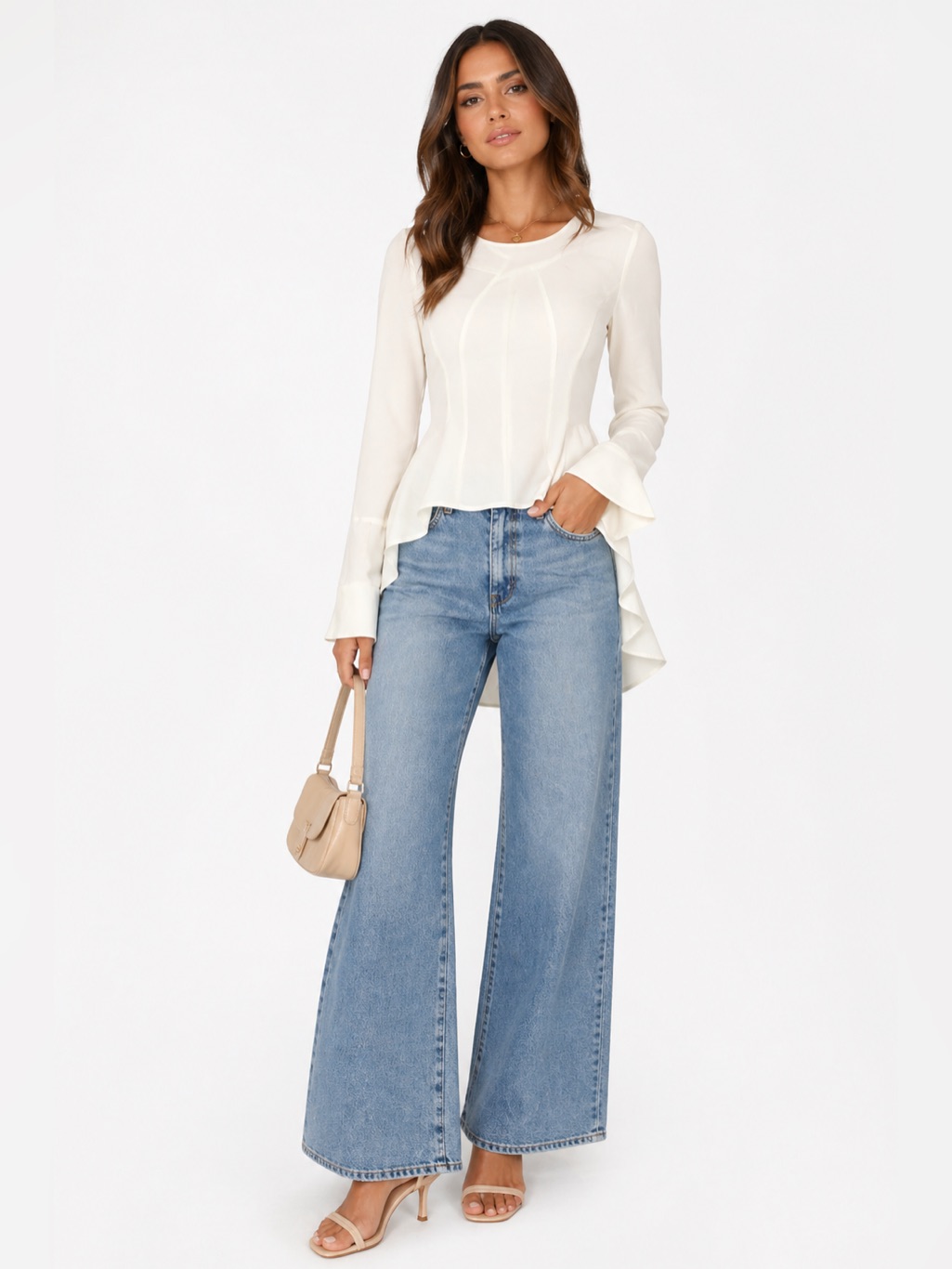 Mark. Hi/Low Flow With It Blouse - Nwt - Size Xl - White